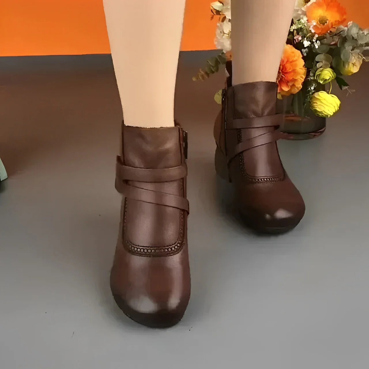 Botines Mujer Cómodos Con Hebilla Y Tacón Bajo – Estilo Casual Para Uso Diario