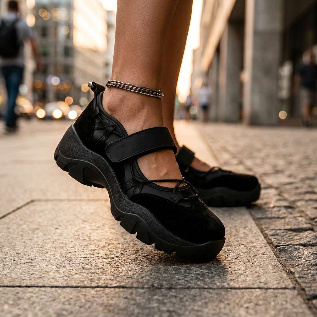 Mocasines planos mujer de lona con tira ajustable
