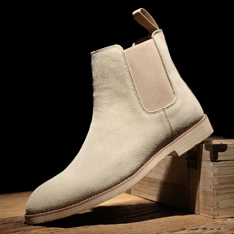 Botas Chelsea hombre ante casual elegantes sin cordones – botines cómodos tobillo