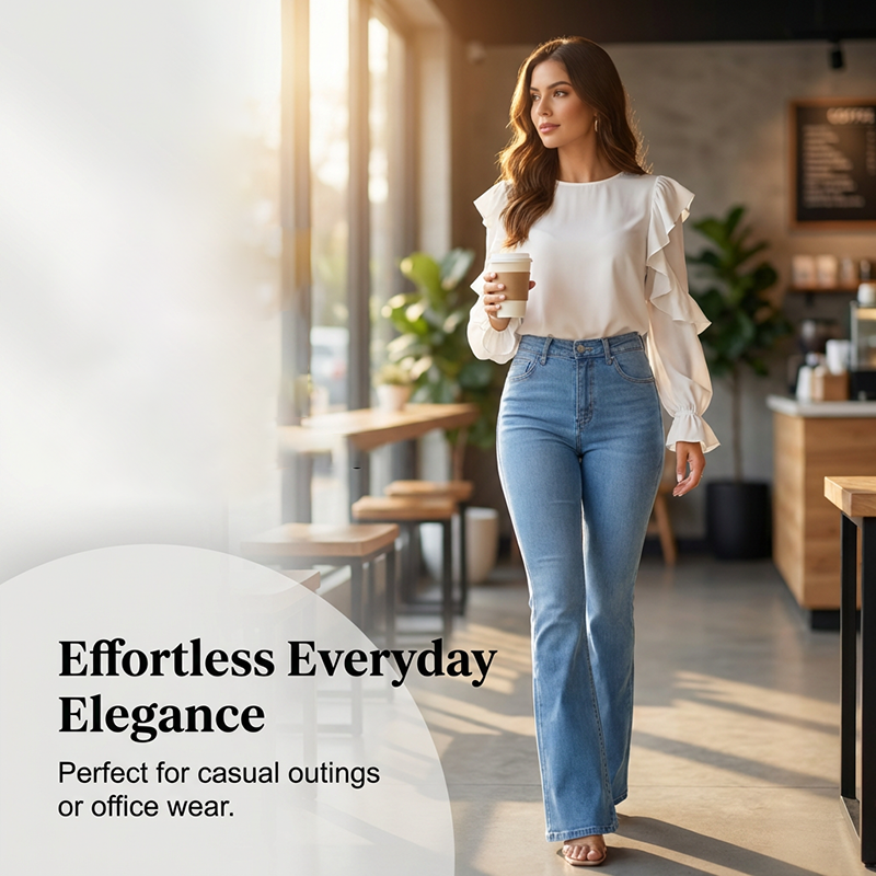 Jeans Mujer Cintura Alta Acampanados – Estilo Favorecedor y Moderno