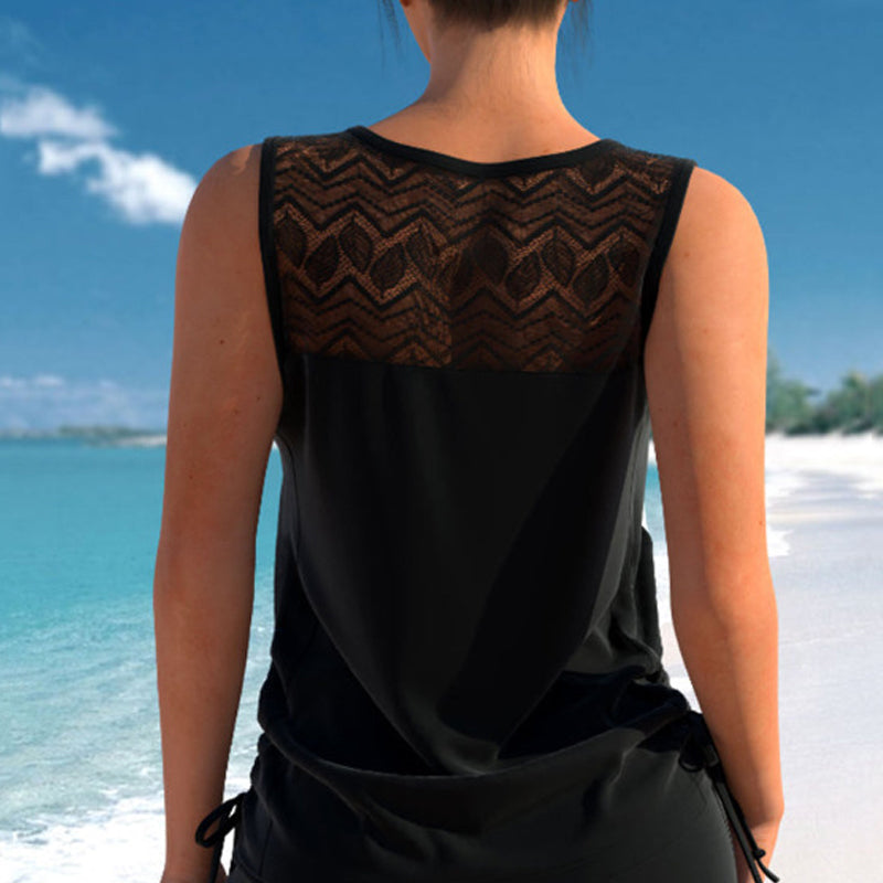 Tankini mujer escote V estampado geométrico dos piezas