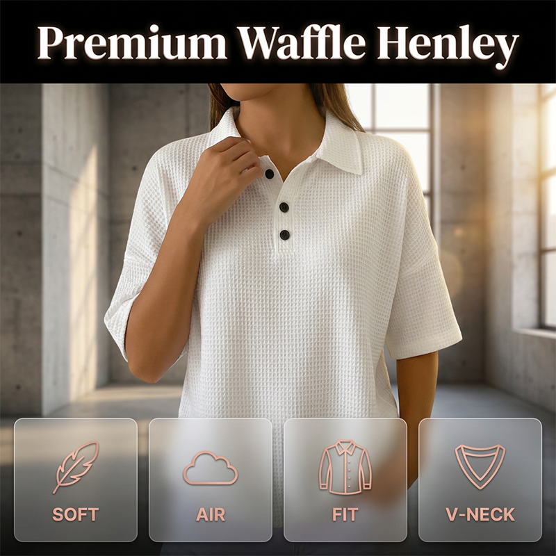 Polo de mujer con textura ligera y cuello de botones