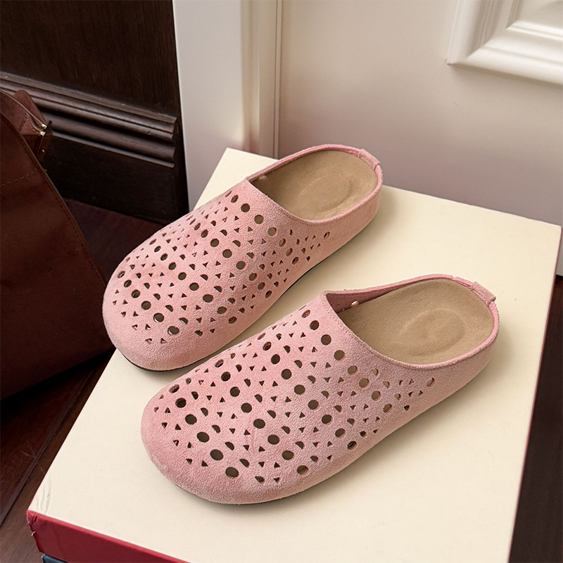 Zapatillas mujer caladas de ante sintético con suela cómoda