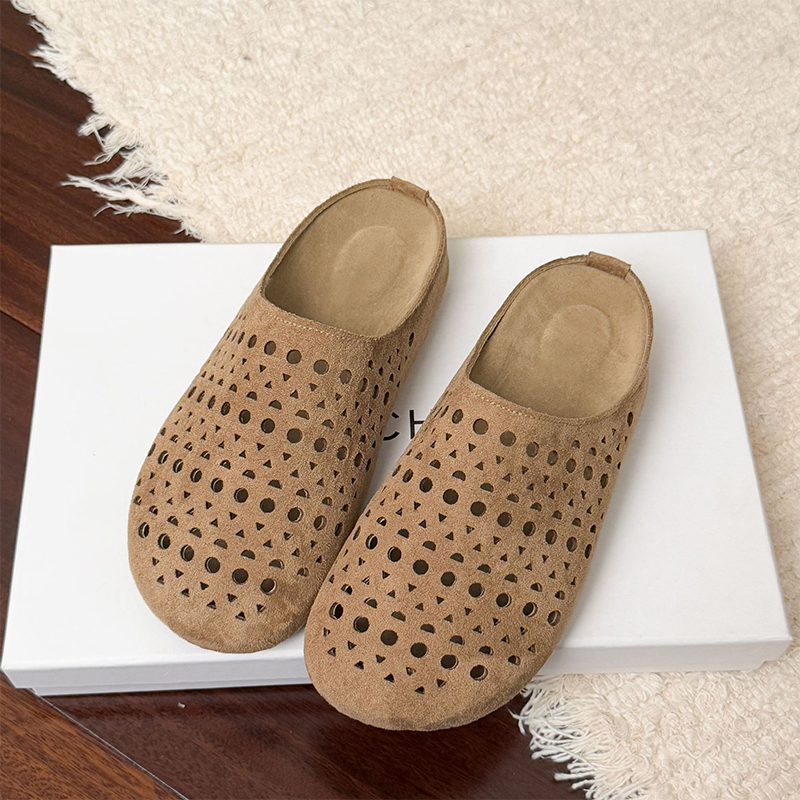 Zapatillas mujer caladas de ante sintético con suela cómoda