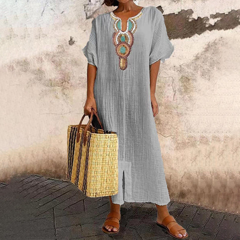 Vestido maxi mujer bordado estilo bohemio