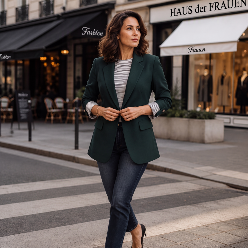 Blazer ligero mujer con solapa y corte estructurado