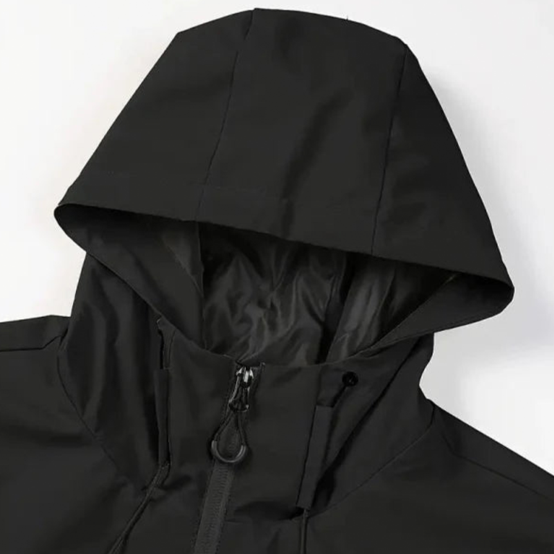 Chaqueta con capucha para hombre con cremallera y bolsillos