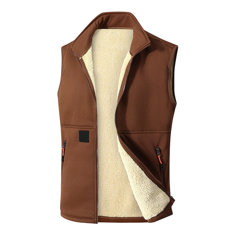 Chaleco de invierno con cremallera y cuello alto para mujer