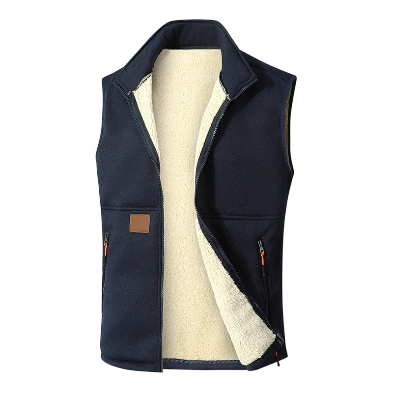 Chaleco de invierno con cremallera y cuello alto para mujer