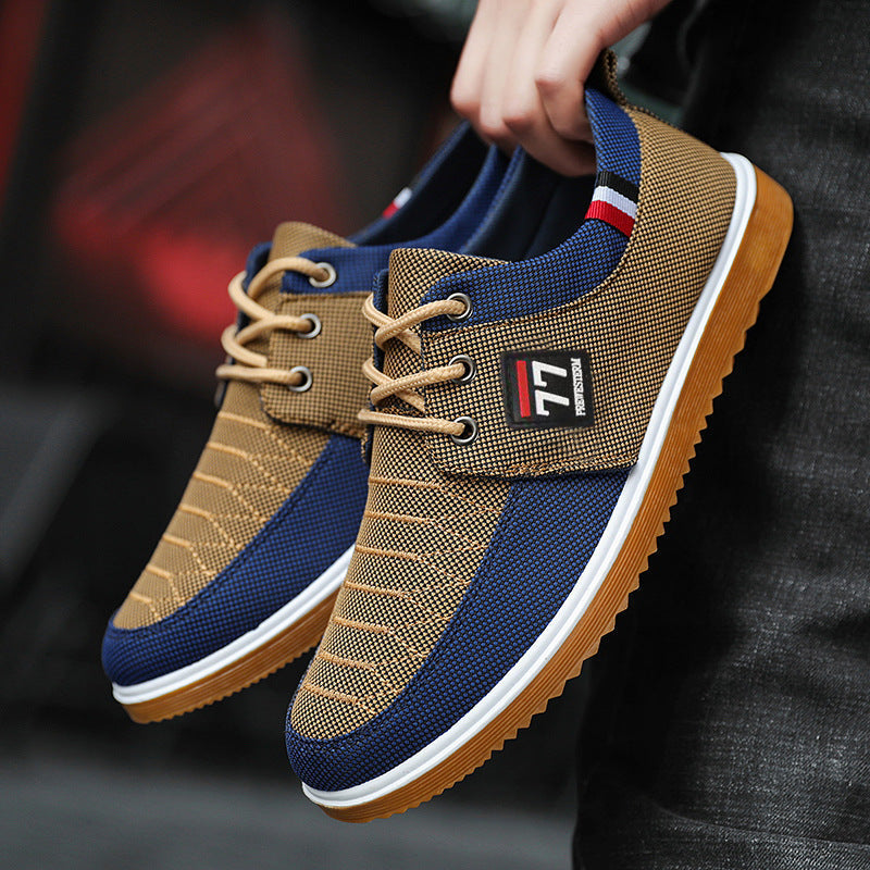 Zapatos hombre de lona con cordones y suela cómoda
