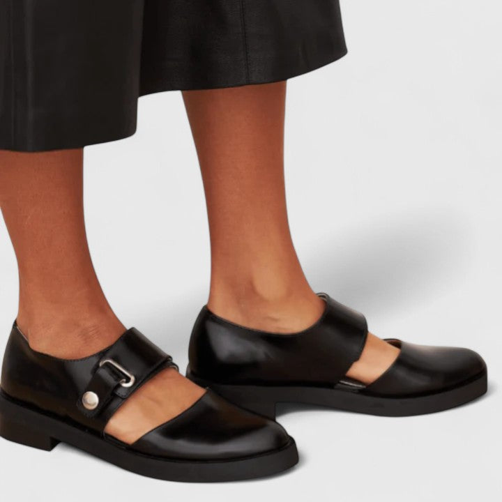 Zapatos Mary Jane mujer de cuero con correa ajustable