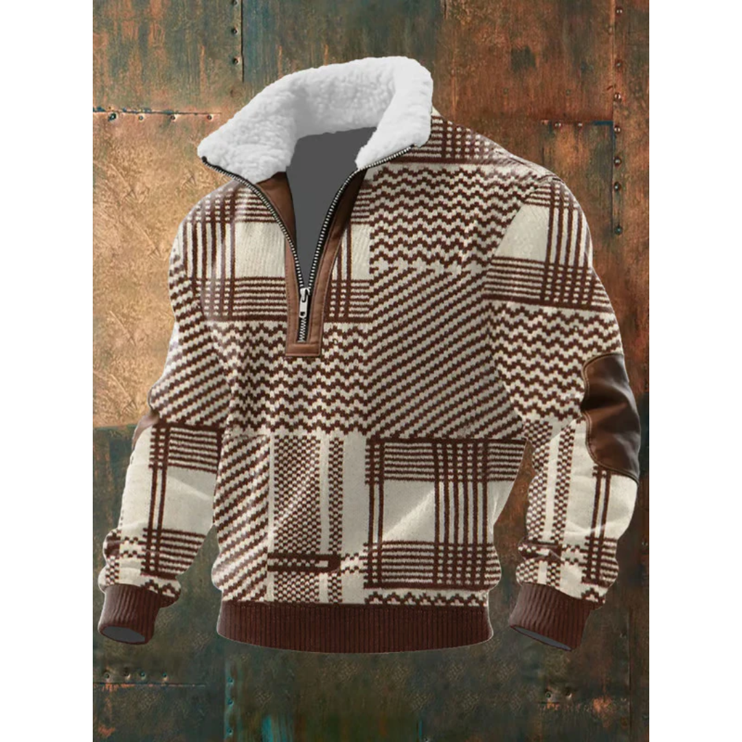 Suéter hombre forro polar con cremallera – cuello alto cálido estilo moderno