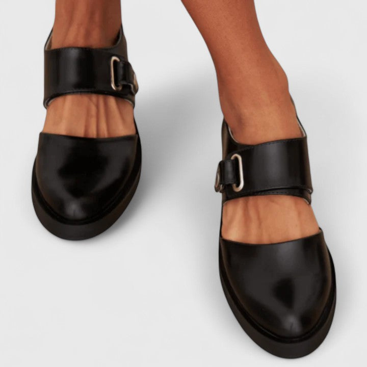 Zapatos Mary Jane mujer de cuero con correa ajustable