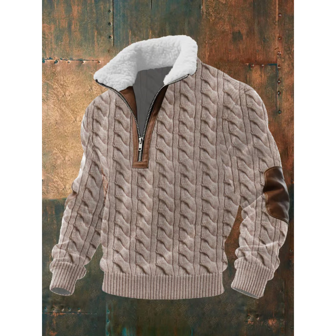 Suéter hombre forro polar con cremallera – cuello alto cálido estilo moderno