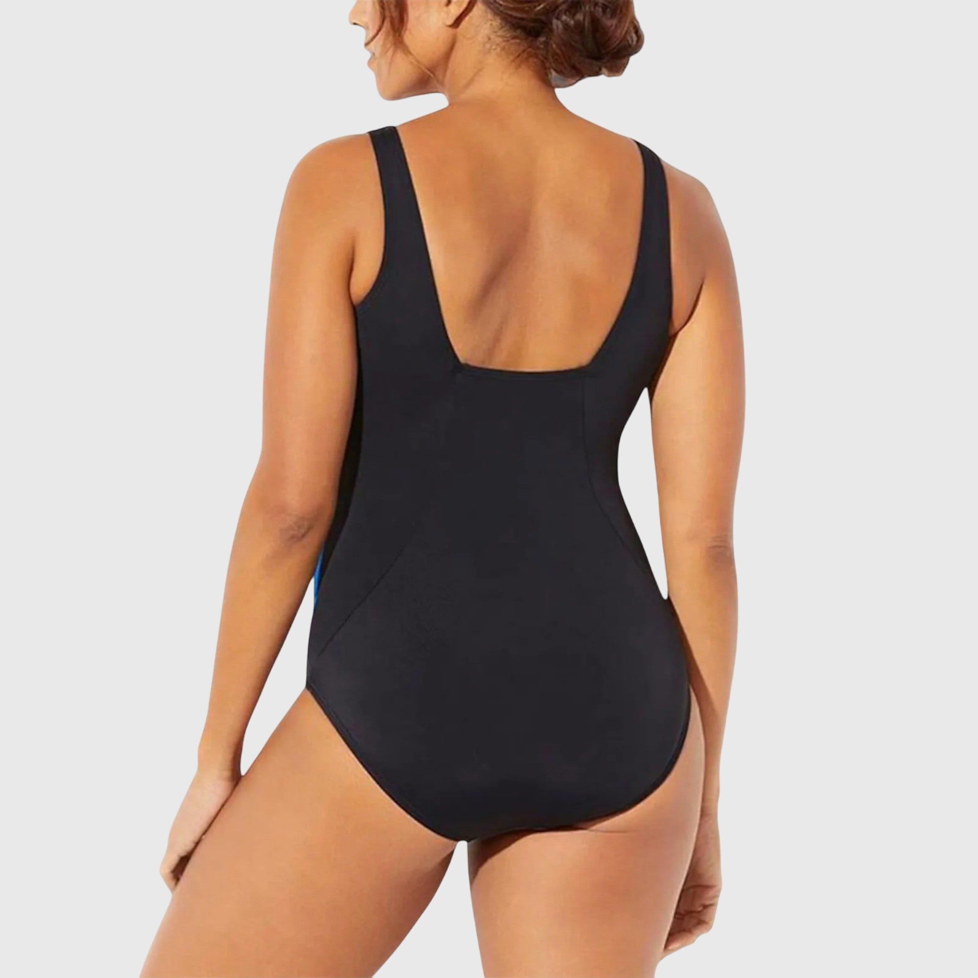 Bañador mujer una pieza estampado pinceladas escote cuadrado moldeador