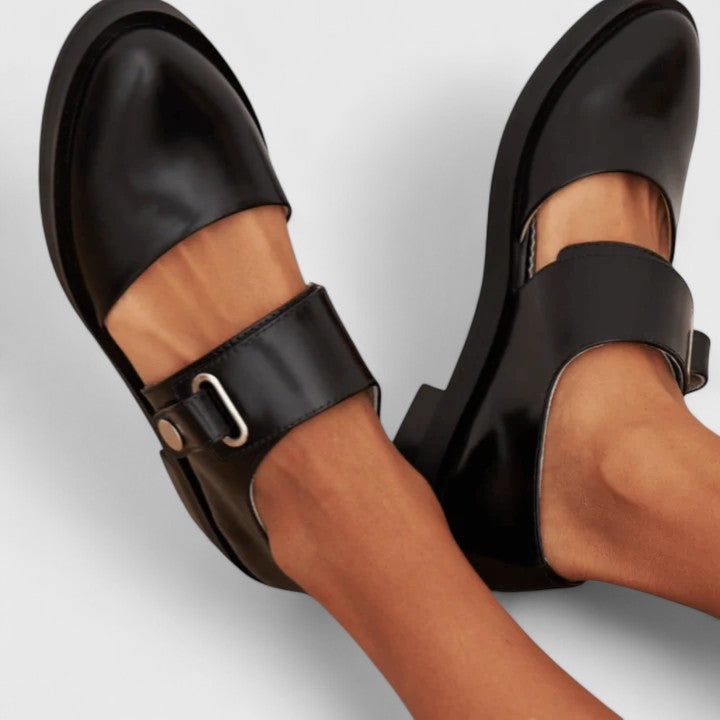 Zapatos Mary Jane mujer de cuero con correa ajustable