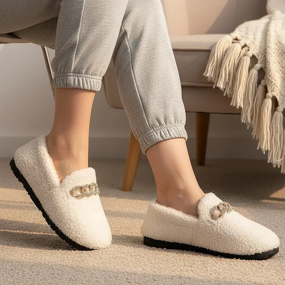 Pantuflas mujer cálidas de interior con suela cómoda – estilo elegante hogar