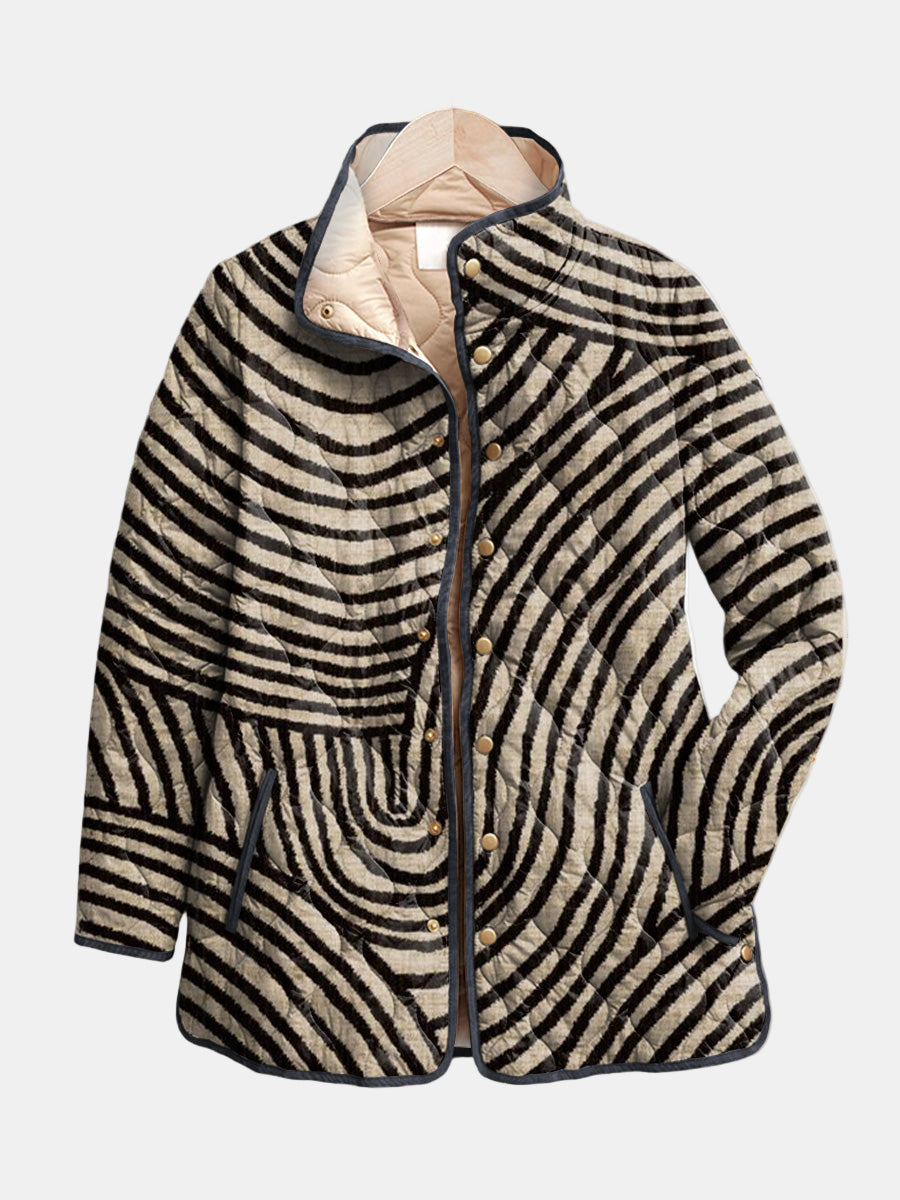 Chaqueta acolchada estampada para mujer con corte relajado moderno