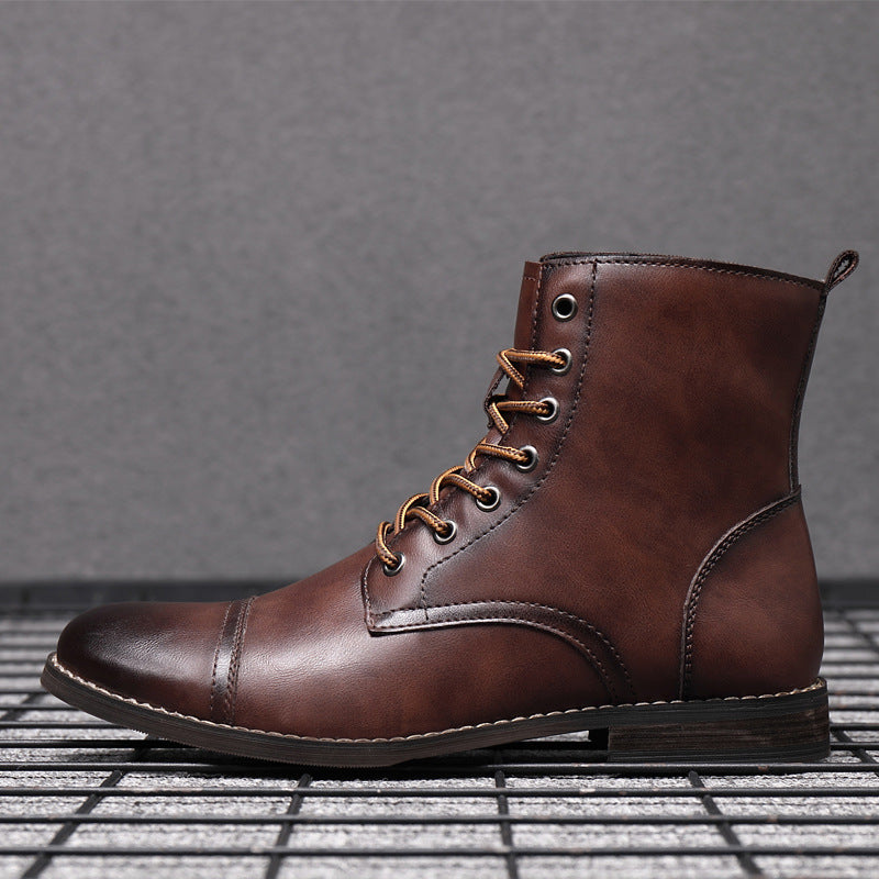 Botas hombre estilo cuero casual con cordones – botines urbanos cómodos resistentes