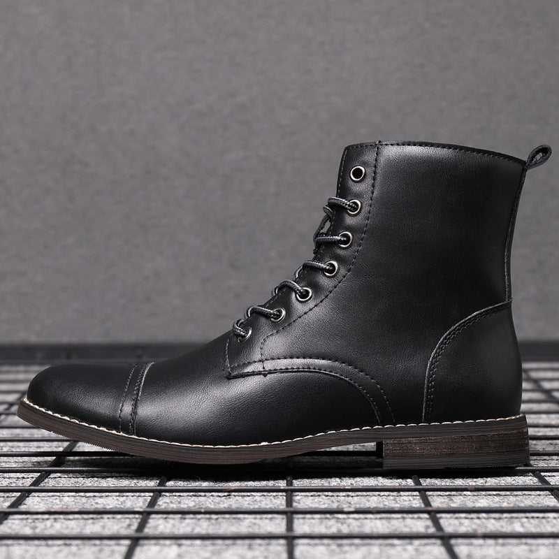 Botas hombre estilo cuero casual con cordones – botines urbanos cómodos resistentes