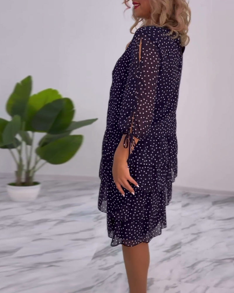 Vestido mujer con lunares y mangas abiertas