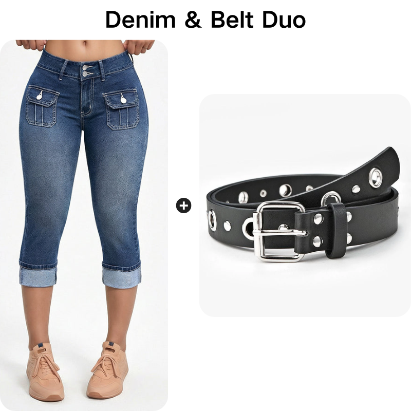 Pantalones Capri Denim Mujer Ajustados – Estilo Cómodo y Moldeador