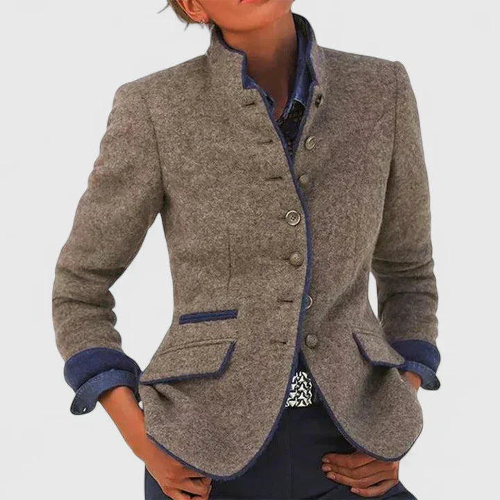 Blazer elegante mujer de lana con botones – chaqueta blazer mujer estilo clásico