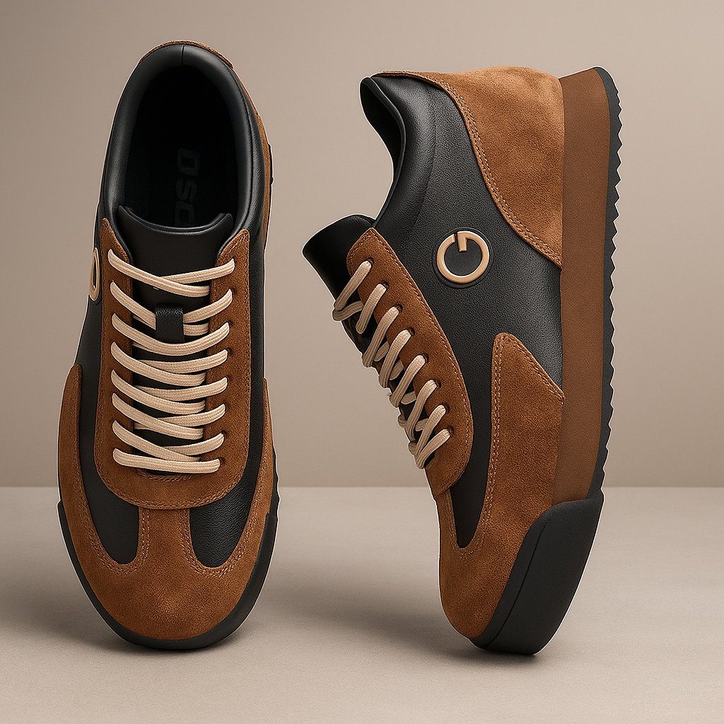 Zapatillas hombre cuero casual elegantes con cordones – sneakers urbanos cómodos