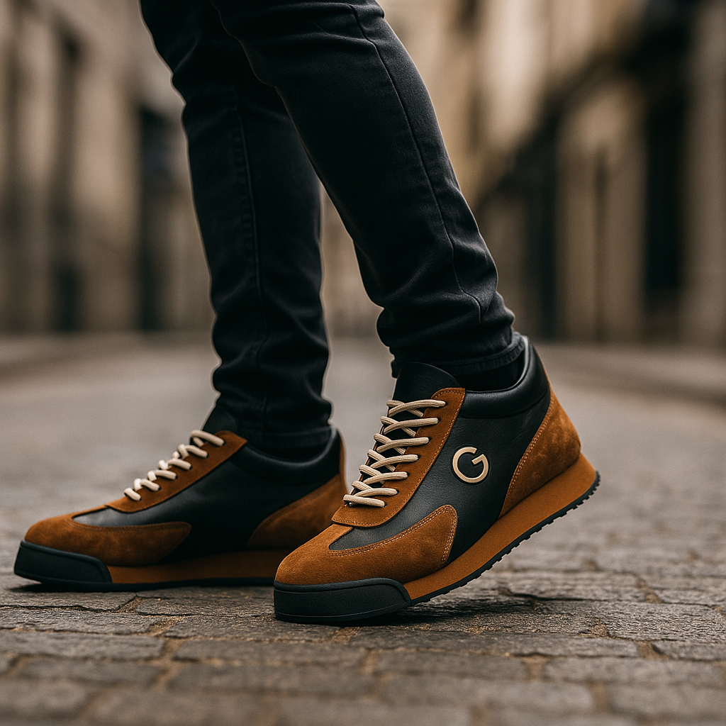 Zapatillas hombre cuero casual elegantes con cordones – sneakers urbanos cómodos