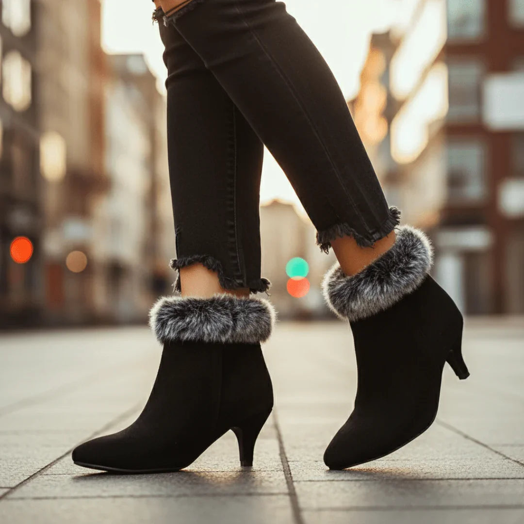 Botines Mujer Con Tacón Y Forro Cálido – Zapatos Elegantes Para Invierno