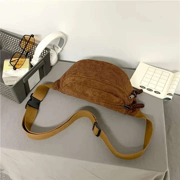 Bolso bandolera mujer en nylon con bolsillos y correa ajustable