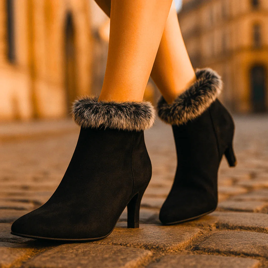 Botines Mujer Con Tacón Y Forro Cálido – Zapatos Elegantes Para Invierno