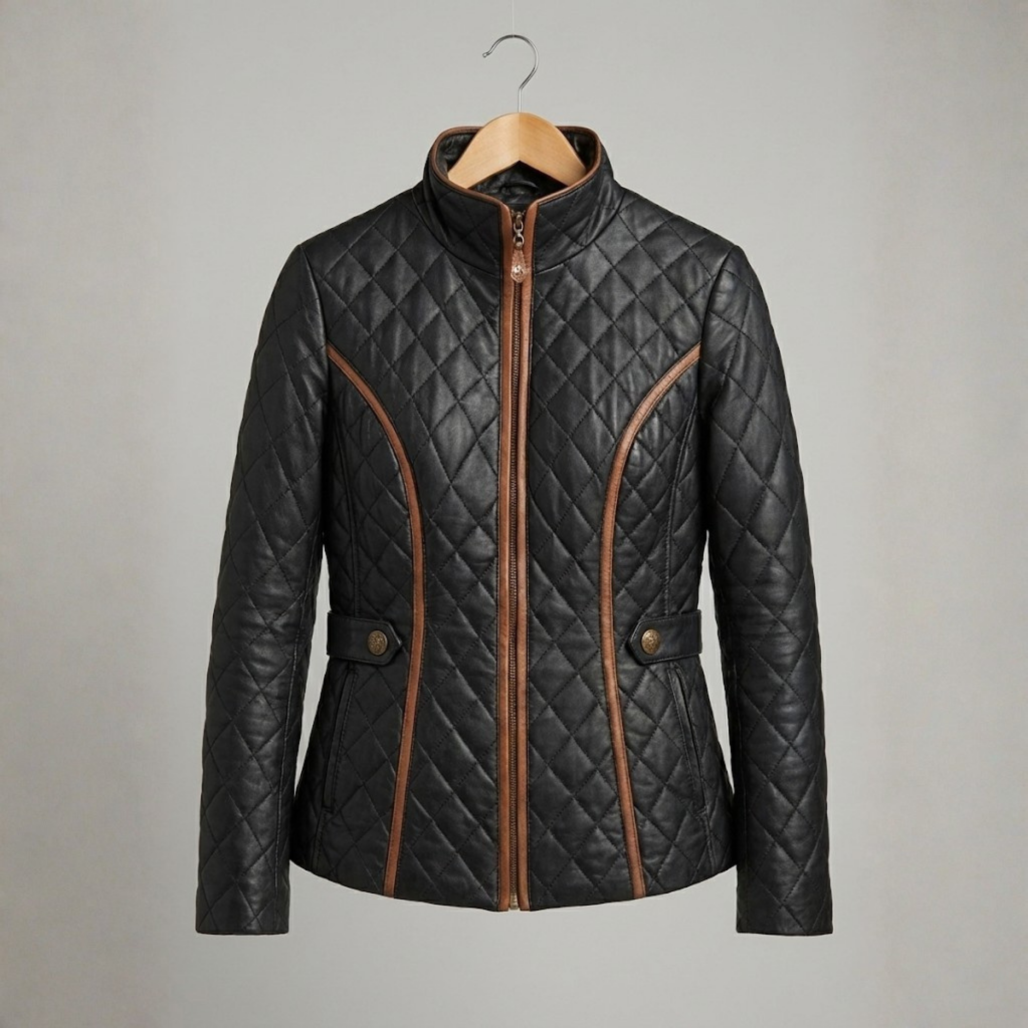 Chaqueta acolchada mujer elegante – chaqueta abrigada con cremallera