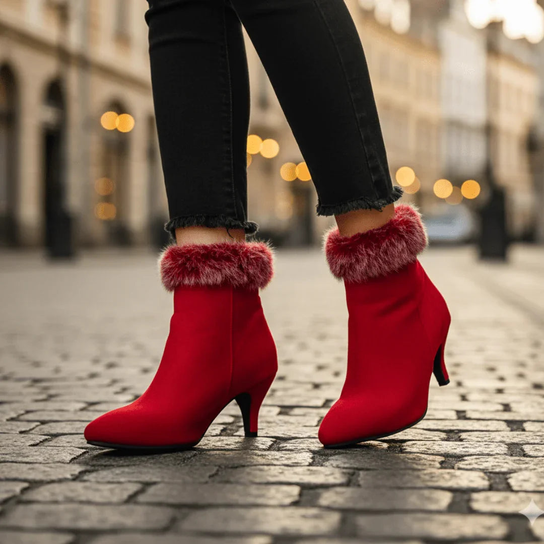 Botines Mujer Con Tacón Y Forro Cálido – Zapatos Elegantes Para Invierno