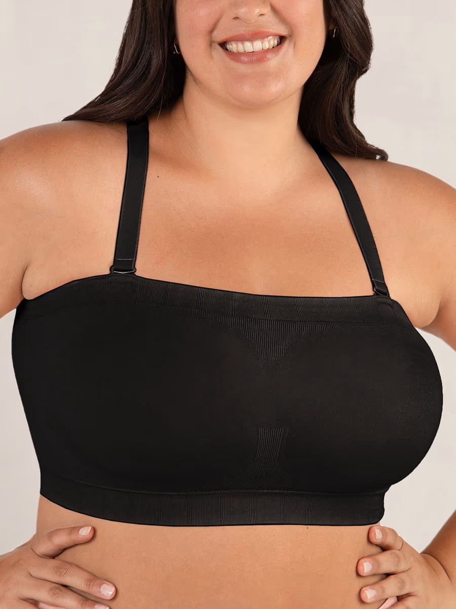 Sujetador bandeau mujer sin tirantes sin aros con efecto liso
