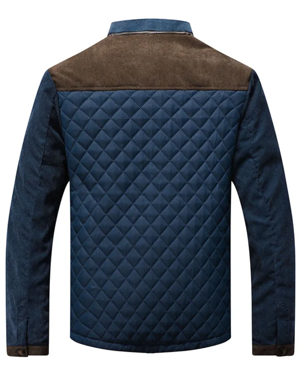 Chaqueta de hombre acolchada con cuello alto y paneles en contraste