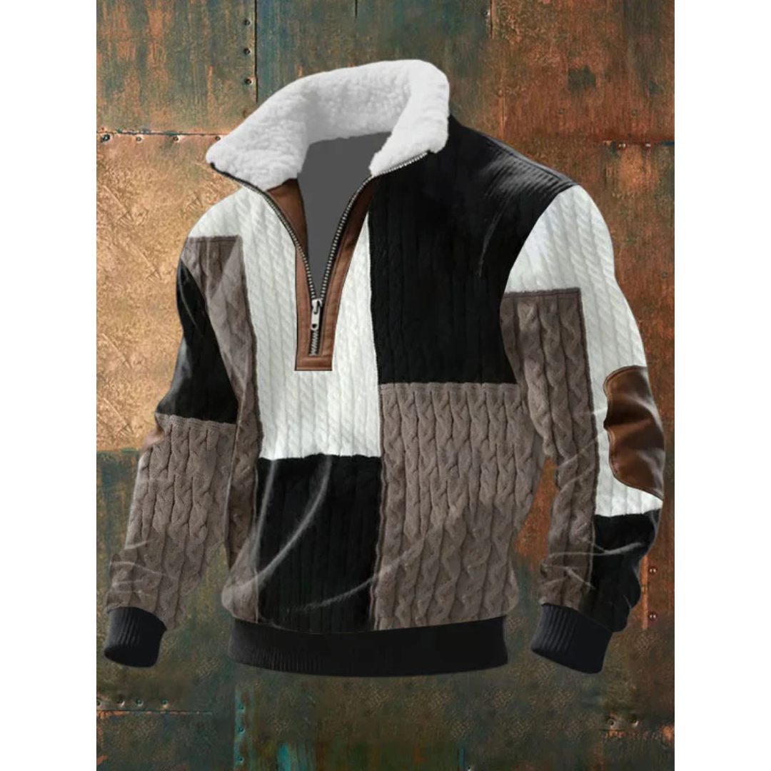 Suéter hombre forro polar con cremallera – cuello alto cálido estilo moderno