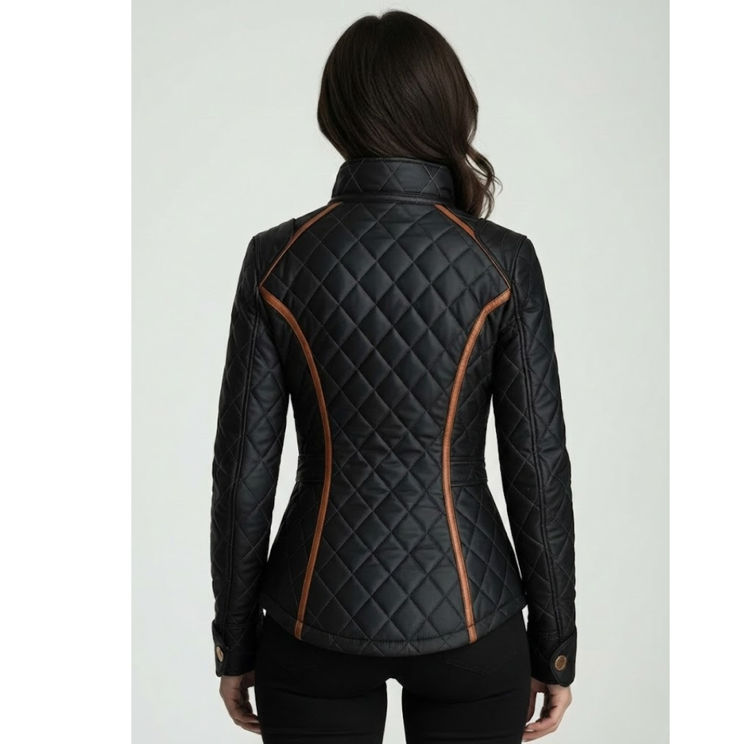 Chaqueta acolchada mujer elegante – chaqueta abrigada con cremallera