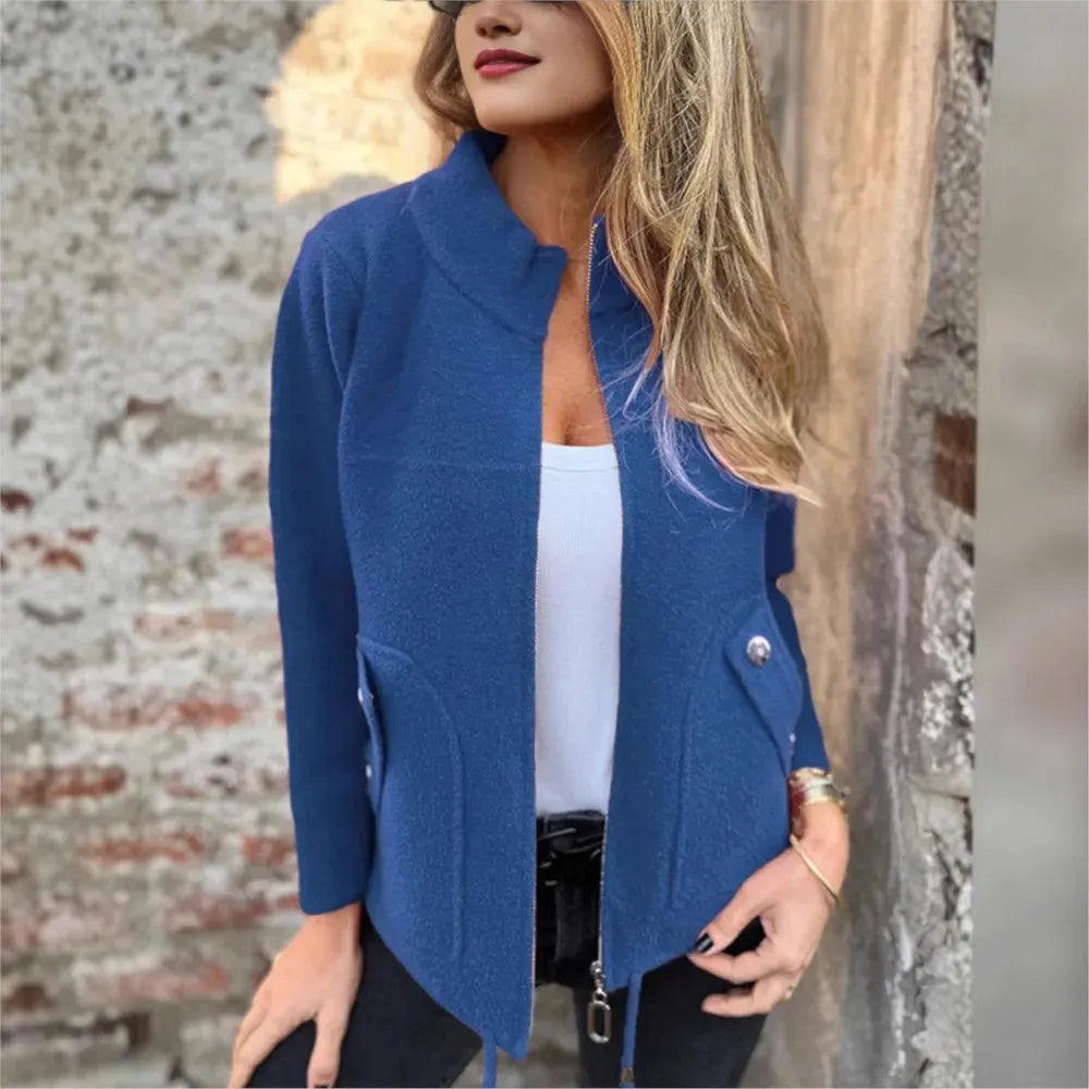 Chaqueta mujer con cremallera y cuello alto