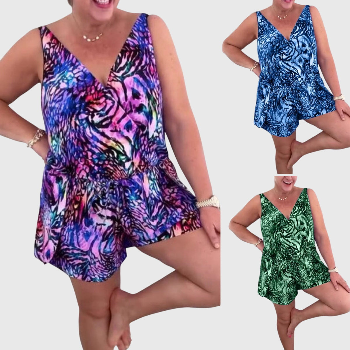 Vestido de Baño Mujer Elegante – Escote en V y Diseño Fluido