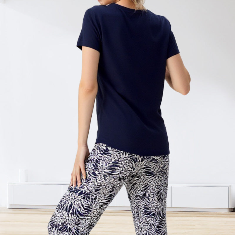 Conjunto mujer algodón pantalón estampado casual cómodo