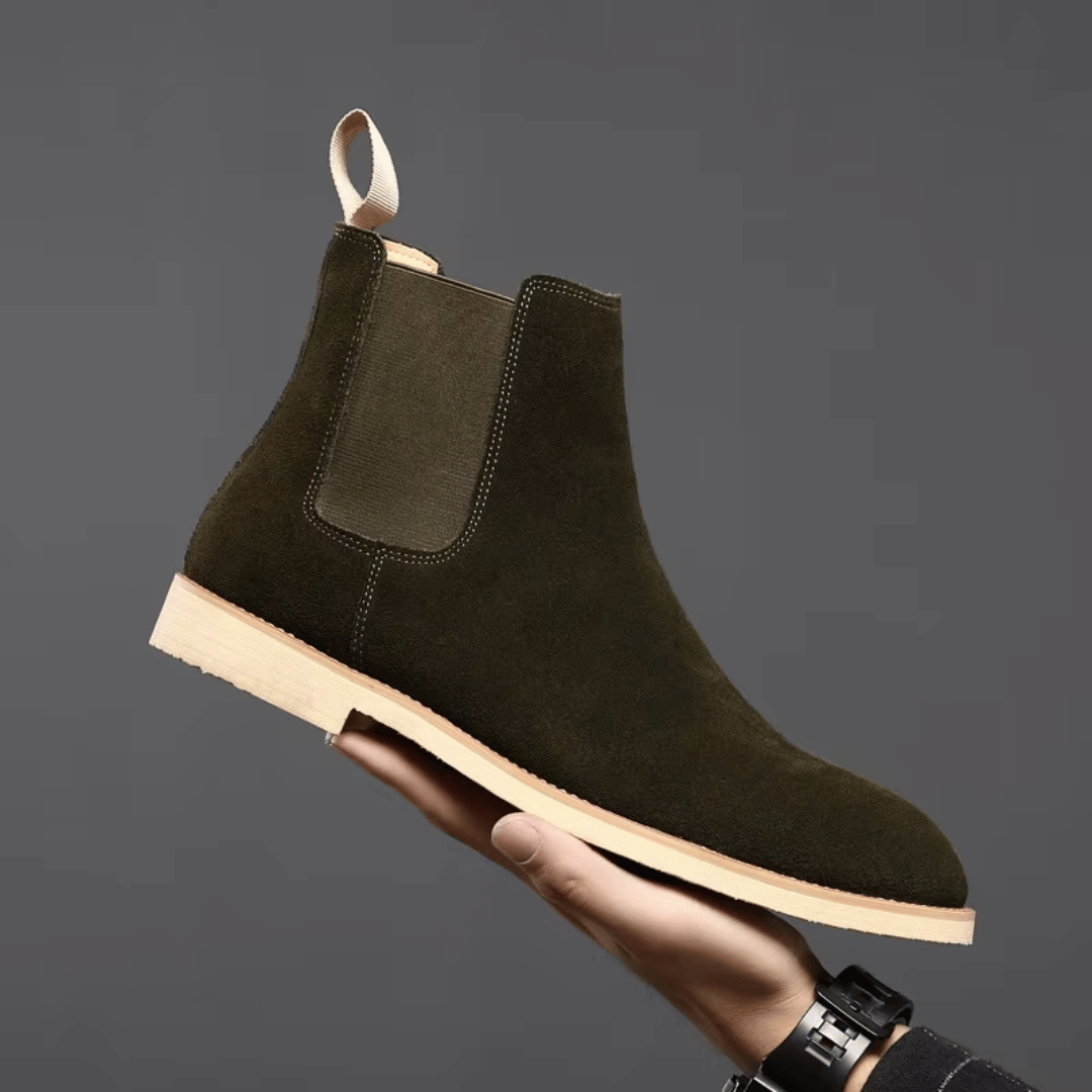 Botas Chelsea hombre ante casual elegantes sin cordones – botines cómodos tobillo