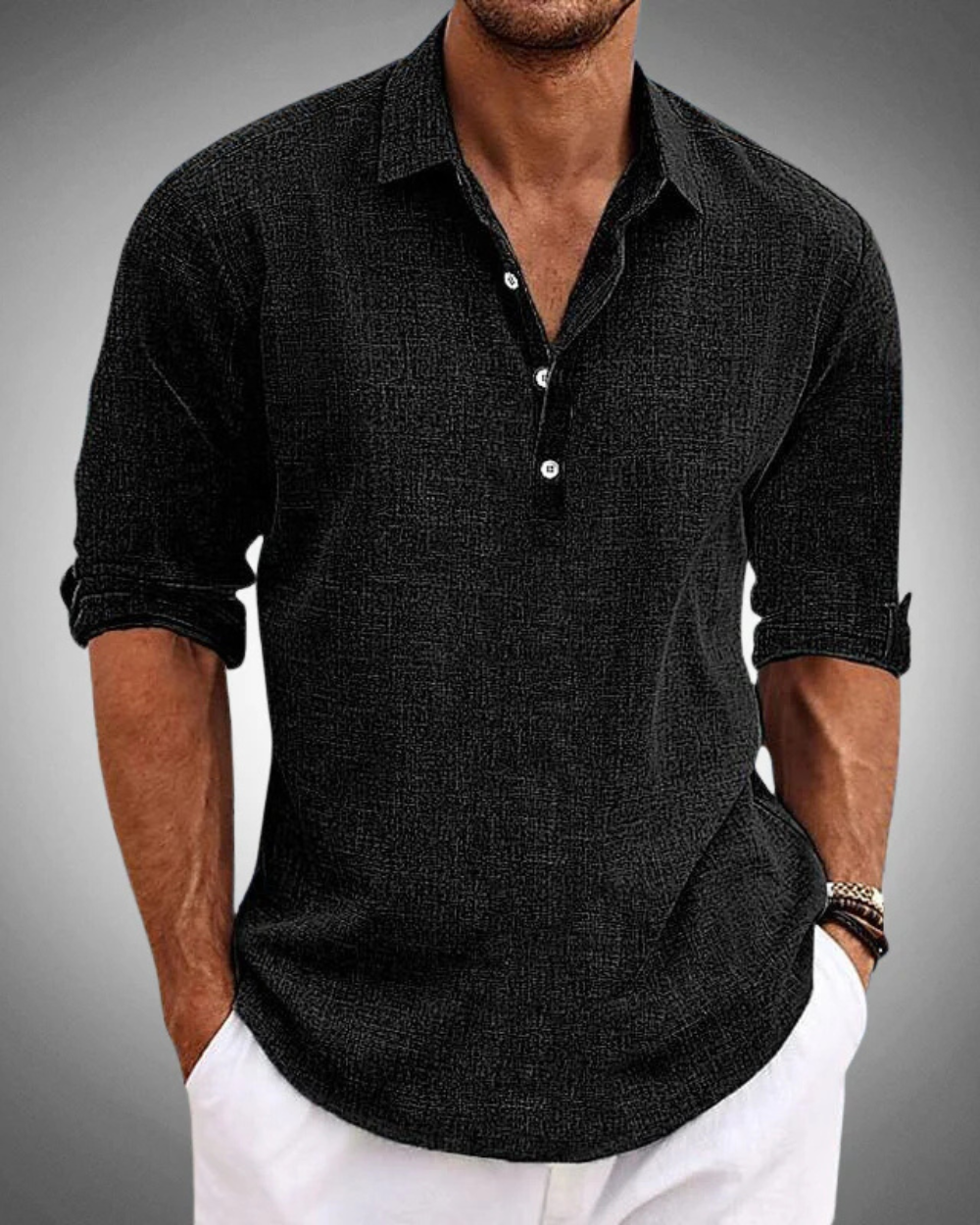 Camisa hombre algodón verano transpirable – camisa elegante casual ligera