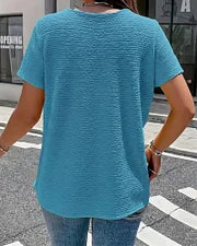 Vestido mujer algodón cuello V fluido – casual verano elegante