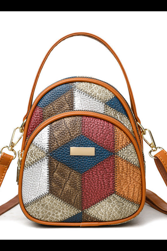 Bolso patchwork mujer en PU con bandolera