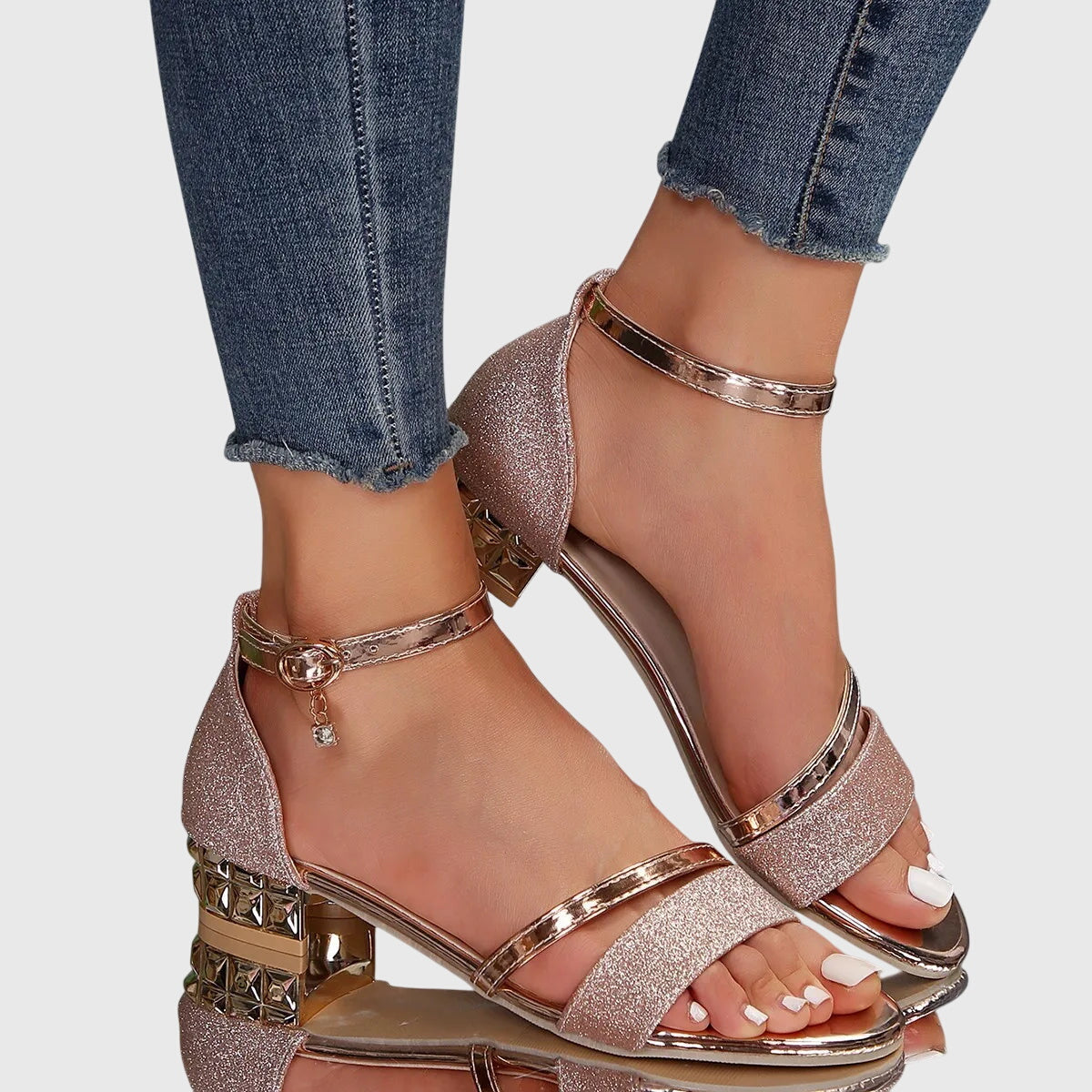 Sandalias planas mujer de lona con tira ajustable