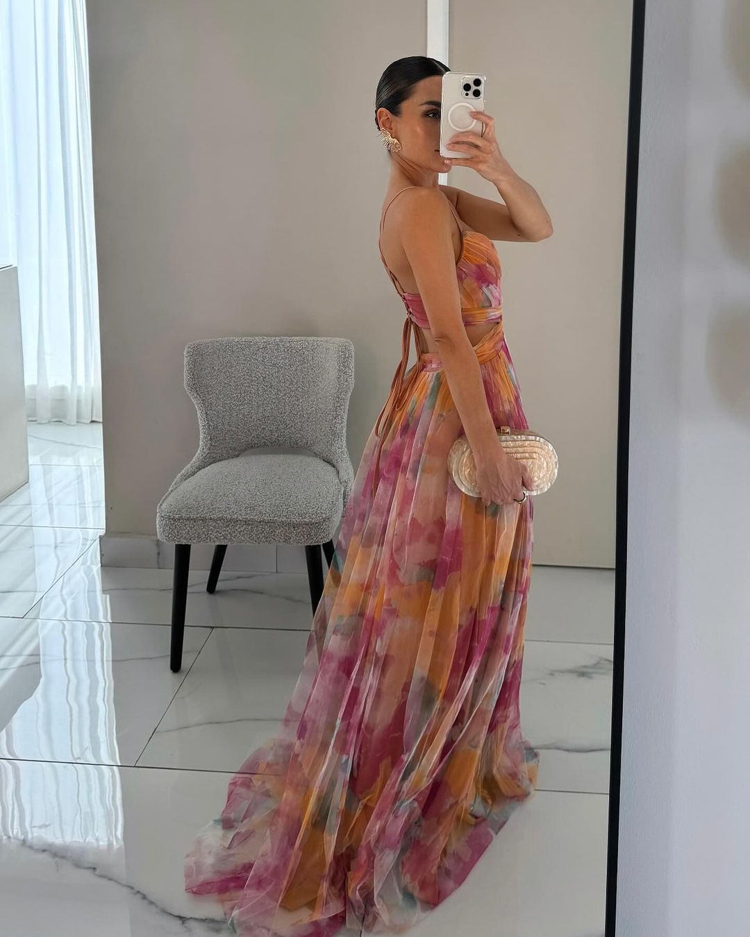 Vestido mujer maxi floral elegante – vestido fluido tirantes ligero
