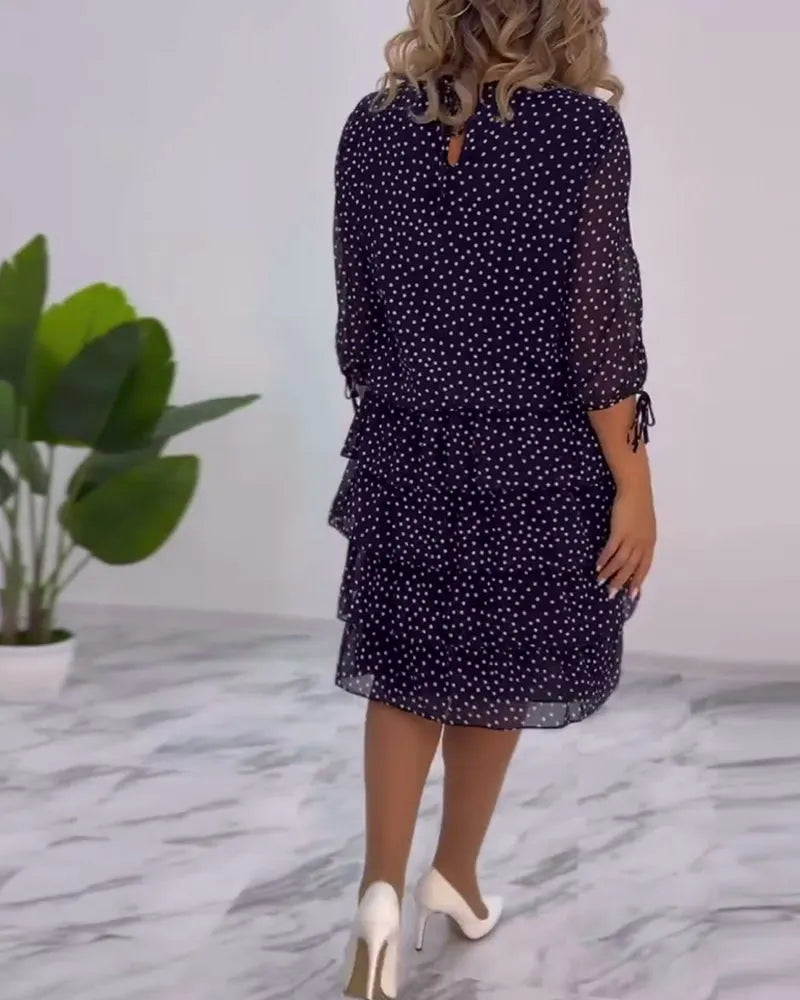 Vestido mujer con lunares y mangas abiertas
