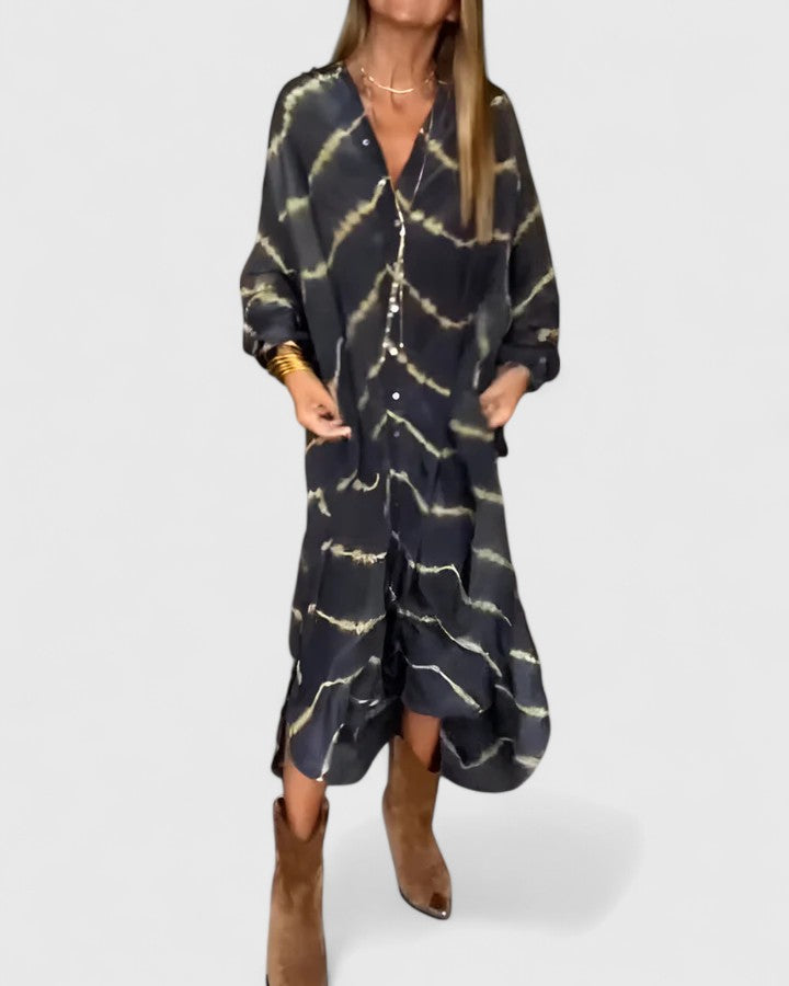 Vestido Maxi Boho Mujer Con Botones – Estilo Fluido y Elegante