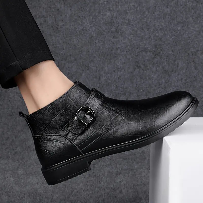 Botines hombre cuero elegantes con cremallera – botas casual cómodas tobillo